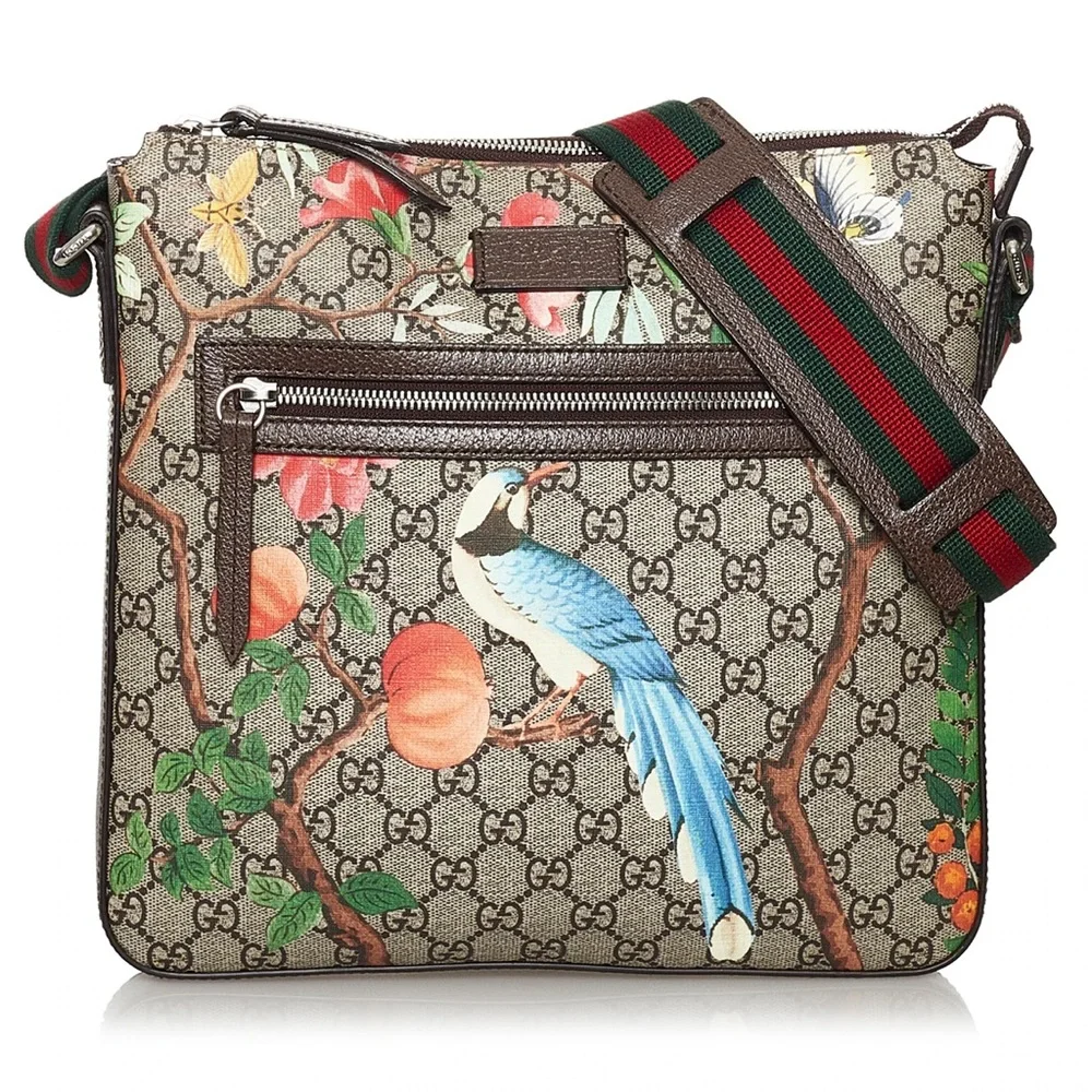 Authentic Gucci Tian crossbody unisex bag brown monogram coated bengal canvas - Picture 1 of 16